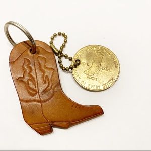 Vintage TONY LAMA Coin Keychain & Leather boots
